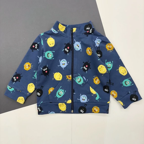 Bolyhos Kardigán Denim Figurás