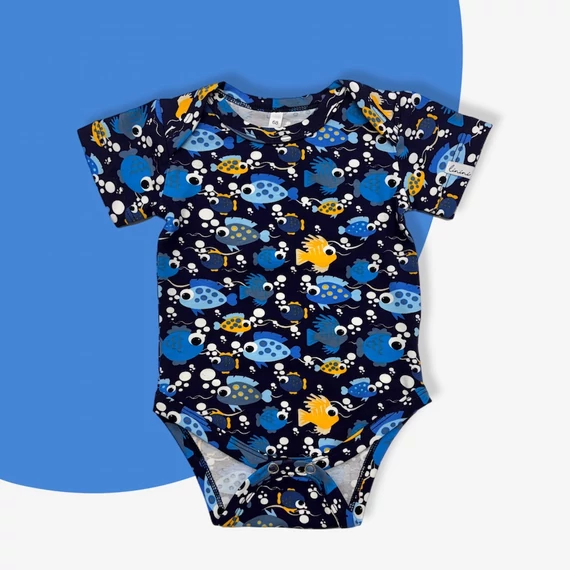 Rövid Ujjú Body Kék Halacskás