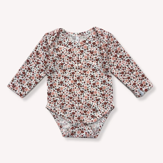 Hosszú Ujjú Body Púder-Rozsda Virágos